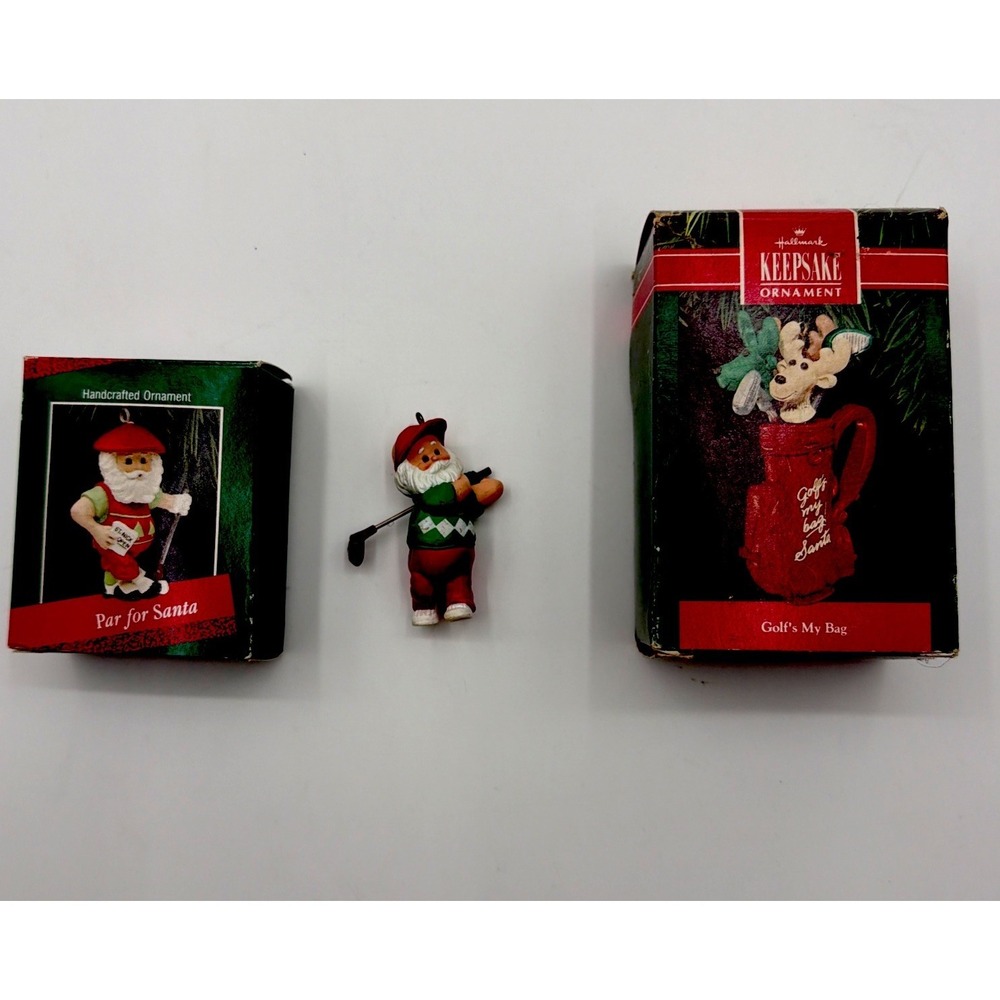 Set Of 3 Vintage‎ Hallmark Keepsake Golf Ornaments 1988-1991